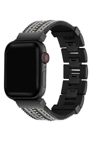 The Posh Tech Beaded Apple Watch® Bracelet Watchband In Black