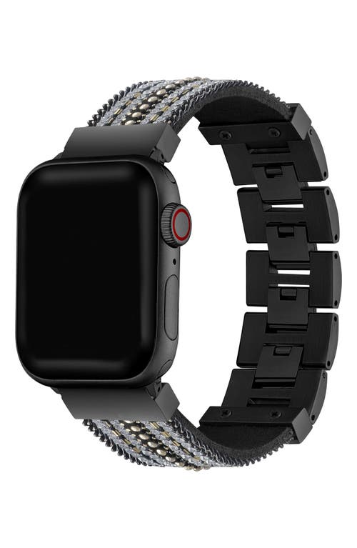 The Posh Tech Embellished Apple Watch® Watchband in Black /Silver