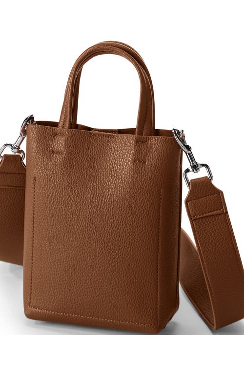 Lands' End Faux Leather Crossbody Bag In Dark Caramel