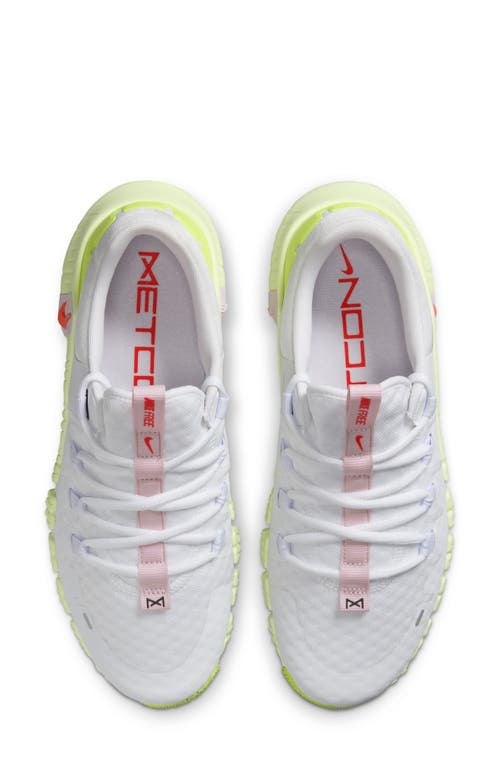 Shop Nike Free Metcon 5 Training Shoe In White/pink/bright Crimson