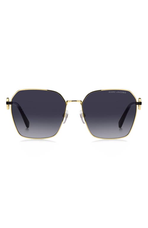 Shop Marc Jacobs 58mm Gradient Square Sunglasses In Gold Black/grey Shaded