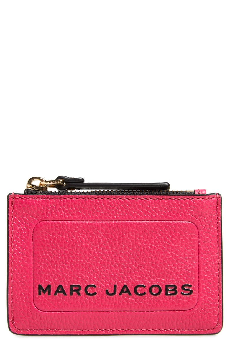 THE MARC JACOBS Logo Leather Zip Card Case | Nordstrom