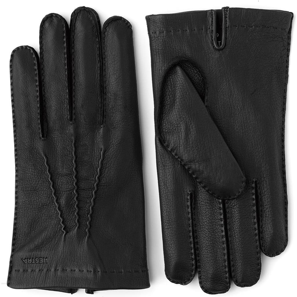 Hestra Henry Leather Gloves In Black