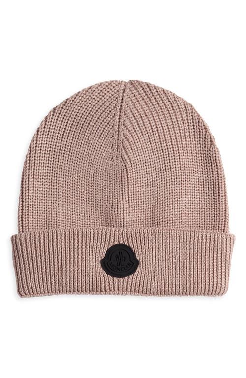Moncler Wool Blend Beanie In Pink