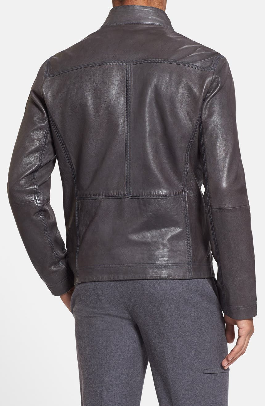 Boss Orange Jips Extra Trim Fit Sheepskin Leather Jacket