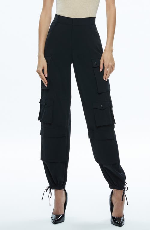Alice + Olivia Olympia Mr. Baggy Cargo Pants Black at Nordstrom,