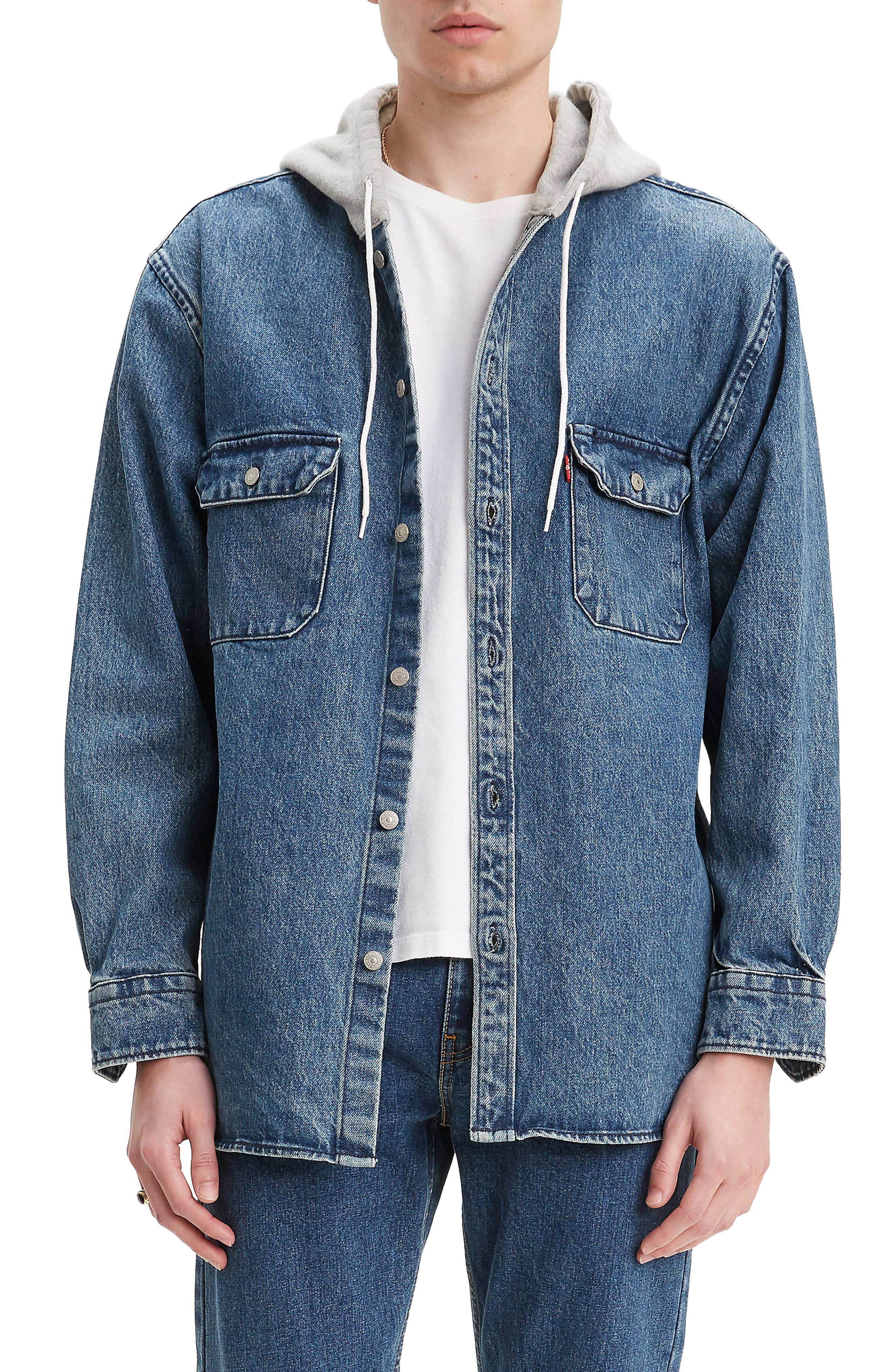 levi hooded jean jacket