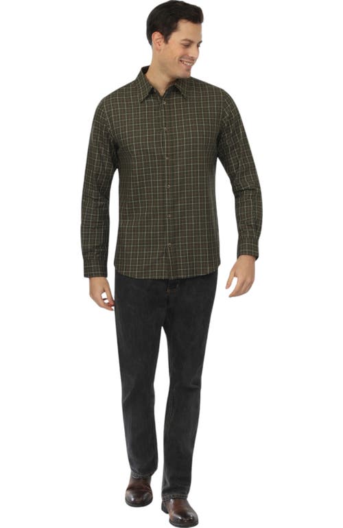 Vustra Cypress Shadows Plaid Button-down Shirt In Green