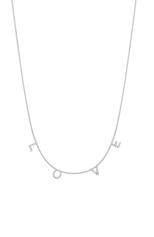 Bony Levy Classic Initial Personalized Diamond Charm Necklace in 18K White Gold - 4 Charms