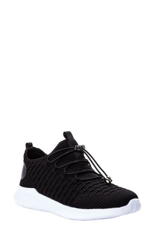 Propét Travelbound Sneaker in Black/White Fabric