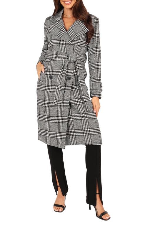 Petal & Pup Dante Glen Plaid Trench Coat in Grey at Nordstrom, Size 2