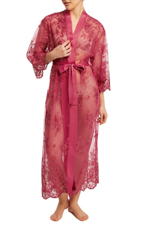 Rya Collection Darling Sheer Lace Robe in Lipstick 