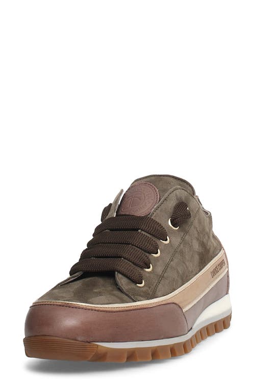 Shop Candice Cooper Janis Strip Sneaker In Army Green