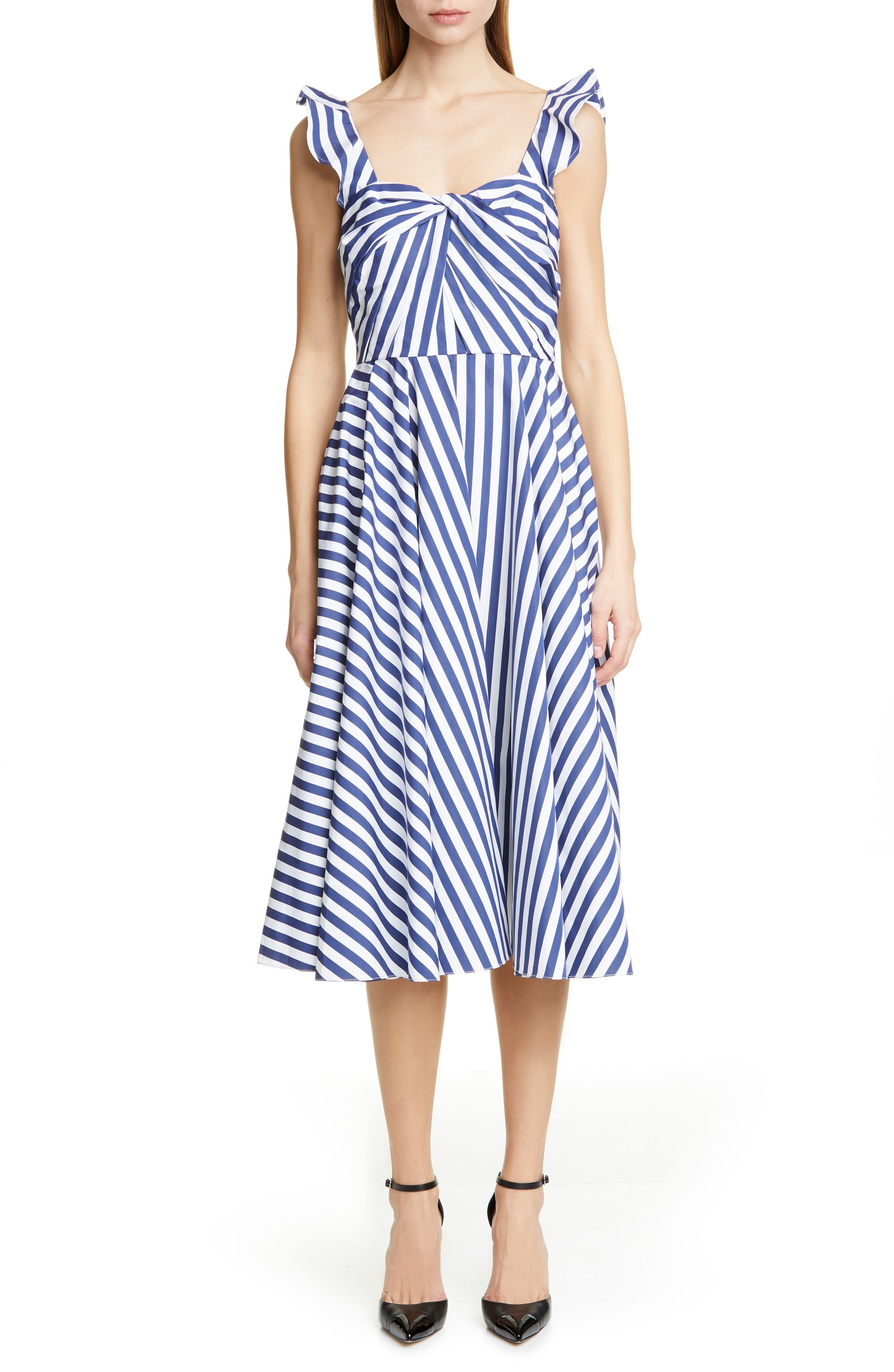 Jason Wu Collection Stripe Cotton Day Dress, Blue