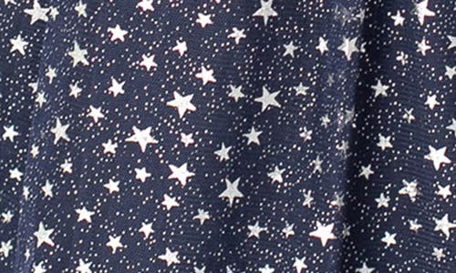 Shop Popatu Foil Star Flutter Sleeve Dress In Navy