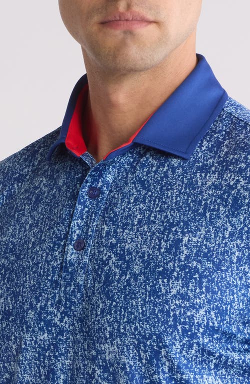 Shop Redvanly Cannon Performance Golf Polo In Mazarine Blue