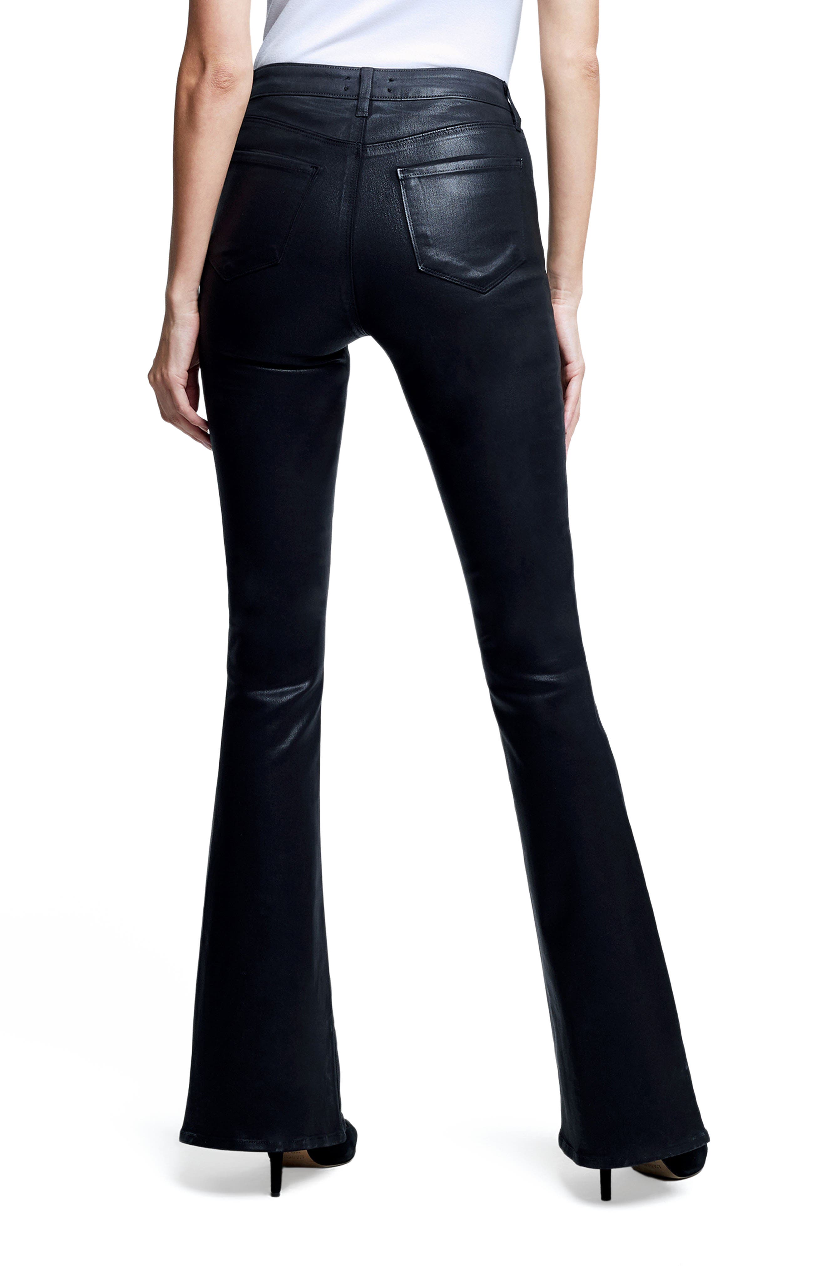 L'AGENCE Marty Coated High Waist Flare Leg Jeans Nordstrom