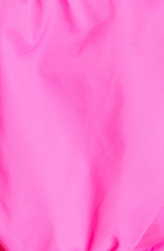 Staud Gigi Crop Strapless Drawstring Detail Recycled Nylon Top In Bougainvillea