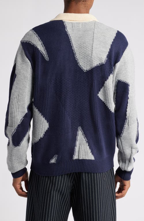 Shop Obey Luca Mix Stitch Sweater In Heather Grey Multi