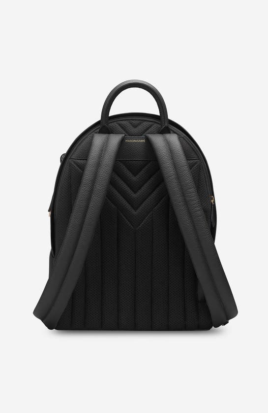 Shop Maison De Sabre Maison De Sabré Leather Backpack In Black Caviar