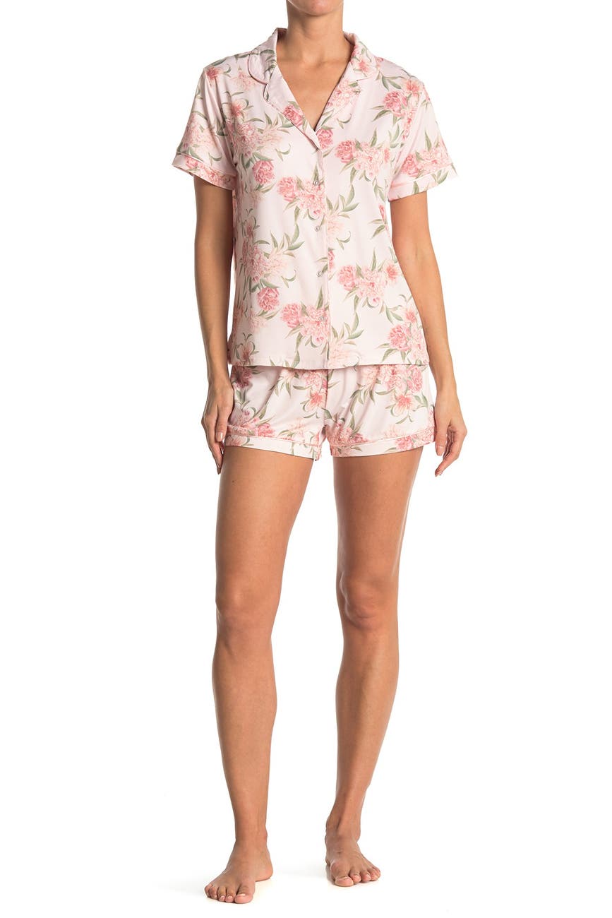 Flora by Flora Nikrooz | Notch Collar Top & Shorts Pajama 2-Piece Set ...