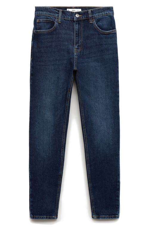 Mango Jeans Newmom Comfort High Rise Dark Blue In Dark Blue
