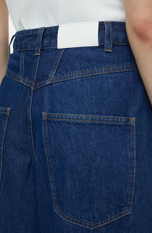 Shop Closed Margo High Waist Baggy Flare Jeans In Dark Blue