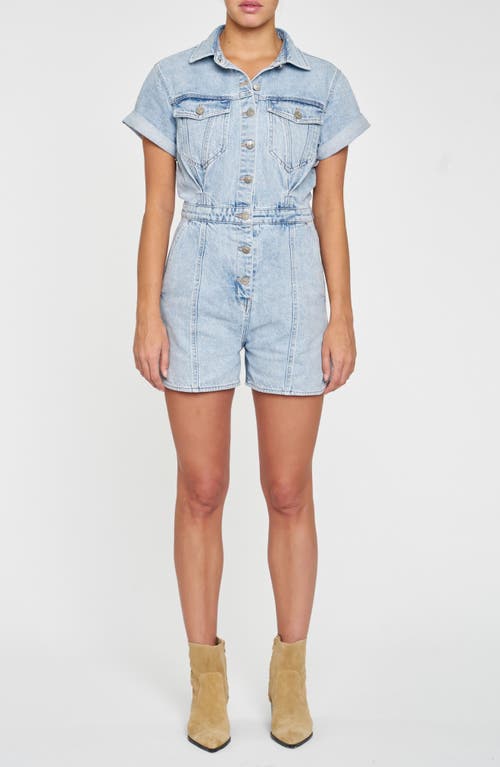 Shop Daze Topanga Denim Romper In Dolphin