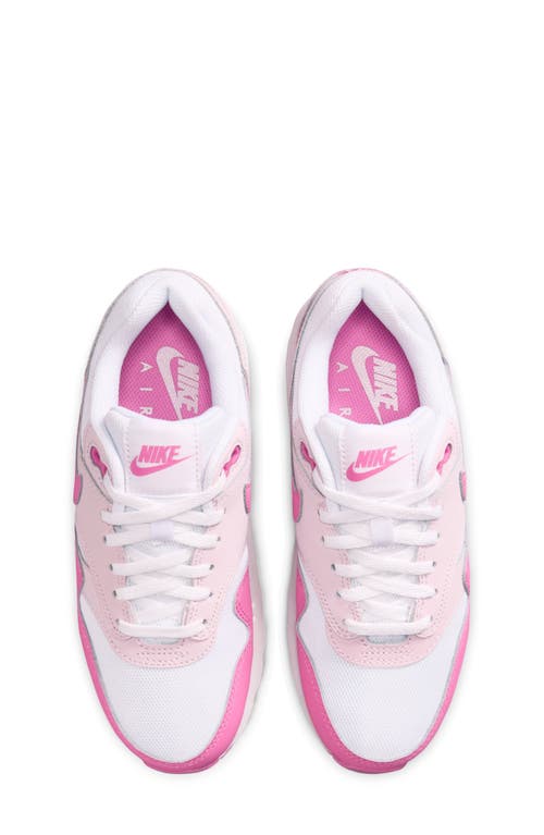 Shop Nike Kids' Air Max 1 Sneaker In White/playful Pink/pink