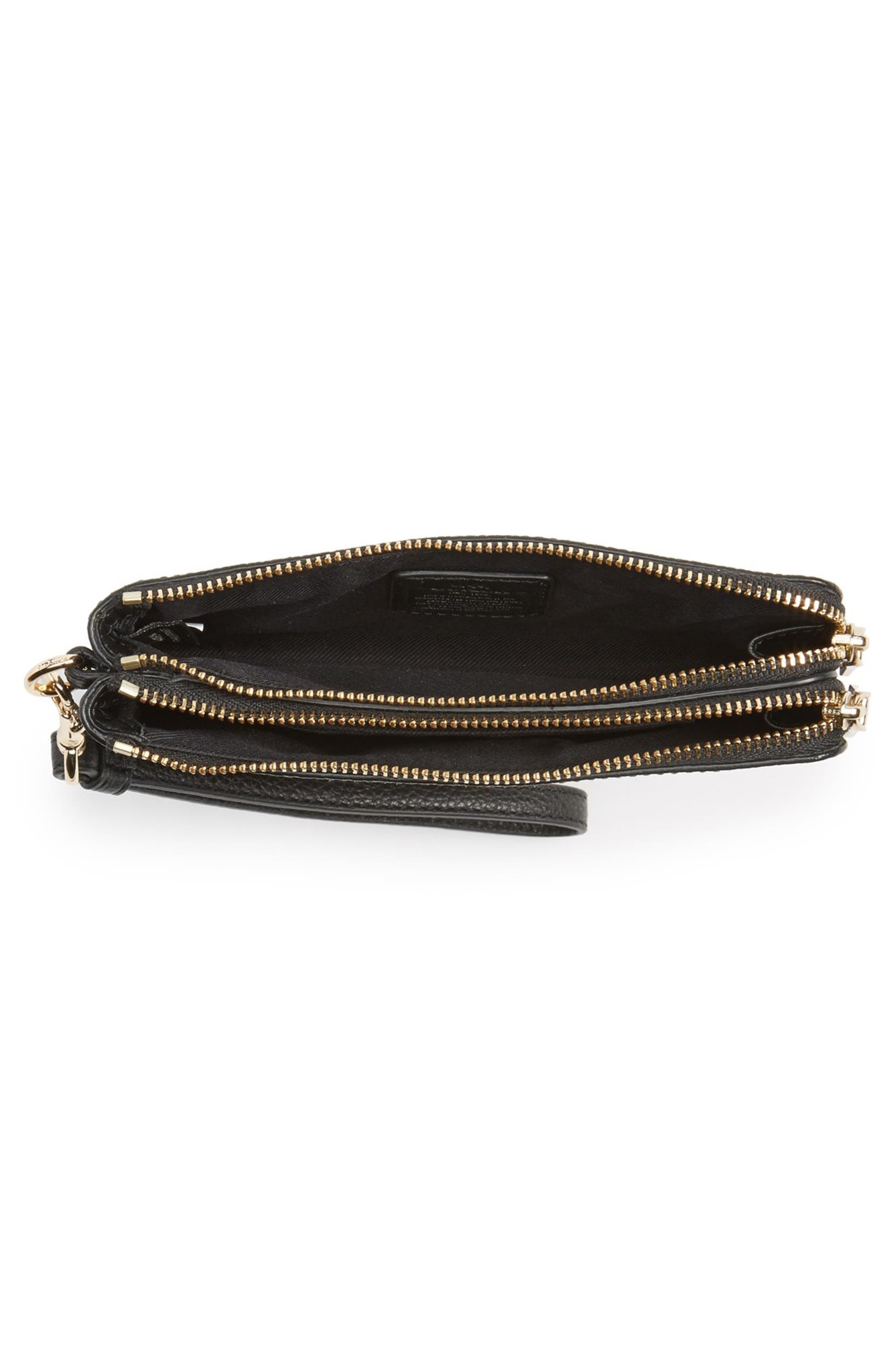 Coach Double Corner Zip Leather Wristlet Nordstrom