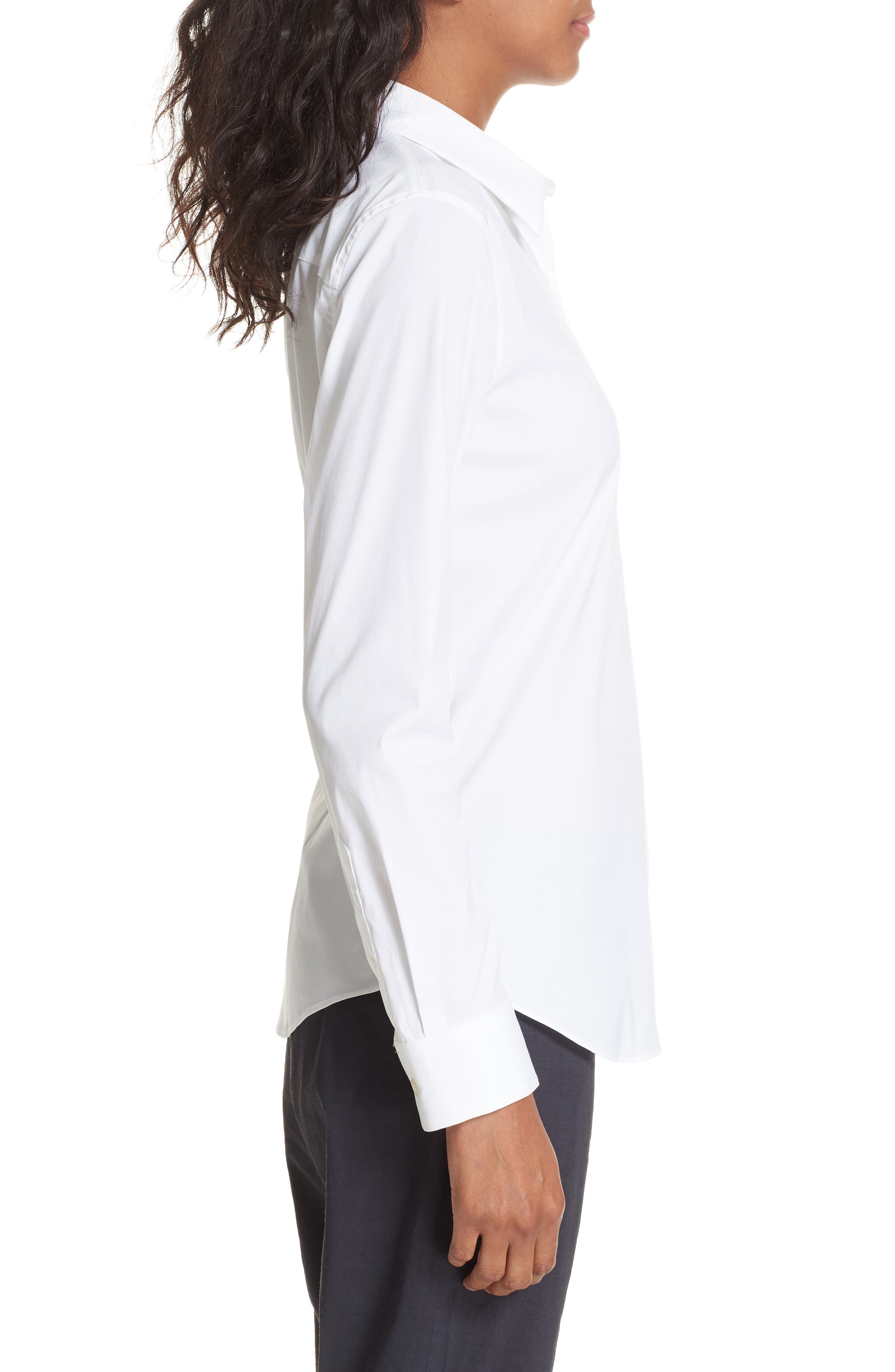 Theory Tenia Cotton Blend Blouse 