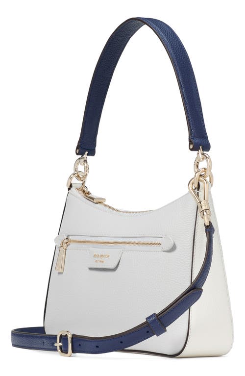 Shop Kate Spade New York Hudson Pebbled Leather Medium Shoulder Bag In Stone Path Multi