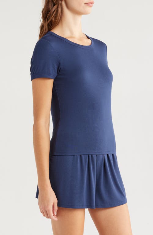 Lunya Ribbed Short Pajamas In Deep Blue