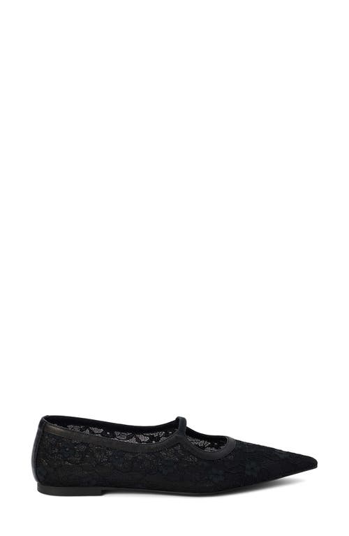 Shop Matisse Fleur Pointed Toe Flat In Black Lace