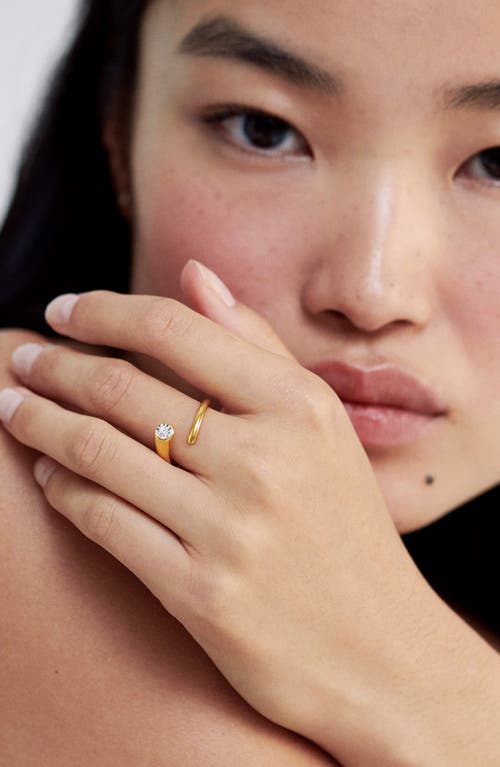 Monica Vinader Diamond Essentials Open Wrap Ring In 18k Gold Vermeil