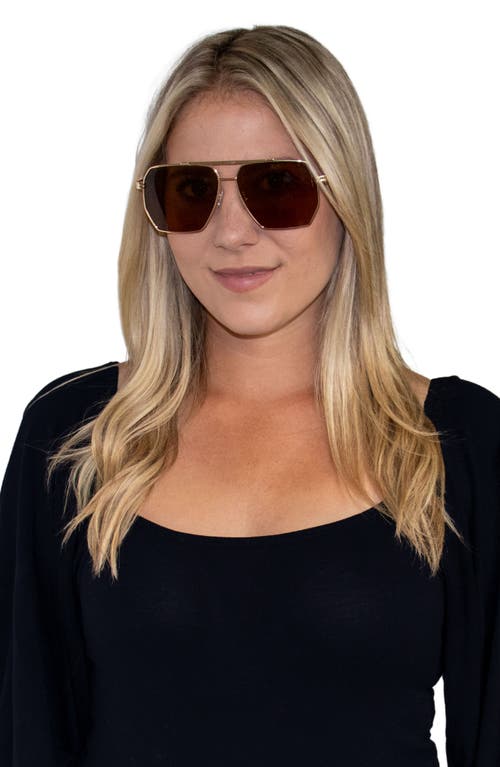 Fifth & Ninth Goldie 60mm Polarized Aviator Sunglasses In Gold/brown
