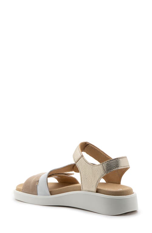 Ara Marina Wedge Sandal In Sand/white/platinum