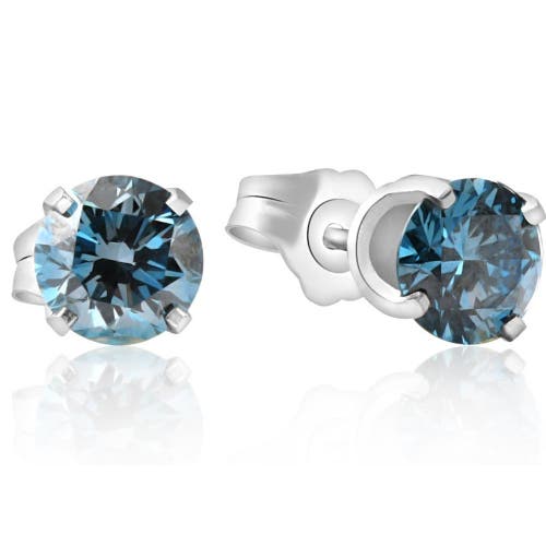 BLISS DIAMOND BLISS DIAMOND 1 CT T.W. BLUE LAB GROWN DIAMOND STUDS 14K GOLD EARRINGS 