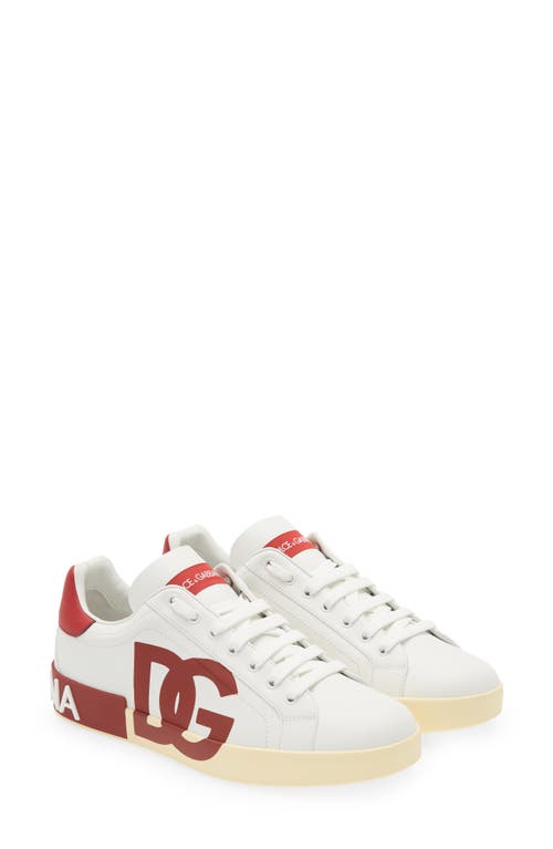 Shop Dolce & Gabbana Dolce&gabbana Portofino Sneaker In White/poppy