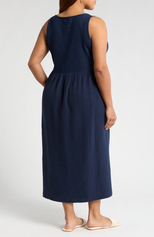 Shop Madewell Knit Tank Midi Dress In Dark Nightfall