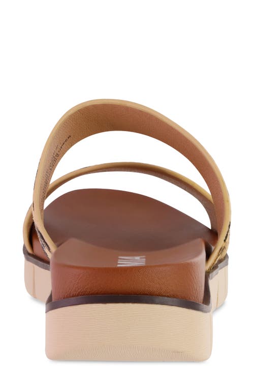 Shop Mia Elori Calf Hair Slide Sandal In Tan/brown