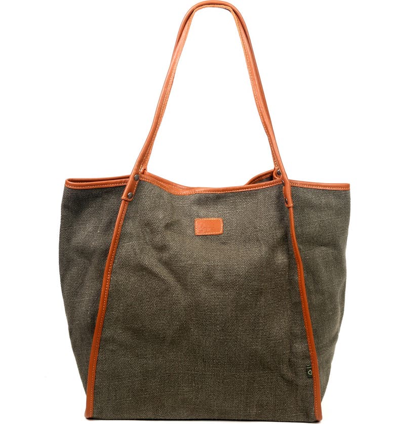 THE SAME DIRECTION Pine Hills Canvas Tote Bag, Main, color, OLIVE