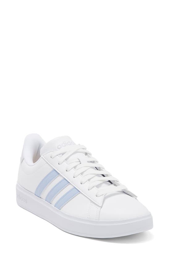 Adidas Originals Grand Court 2.0 Sneaker In White/ Blue/ Silver