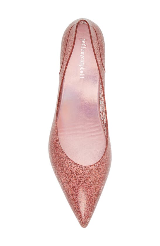 Shop Jeffrey Campbell Millenni Pointed Toe Kitten Heel Pump In Pink Iridescent Glitter