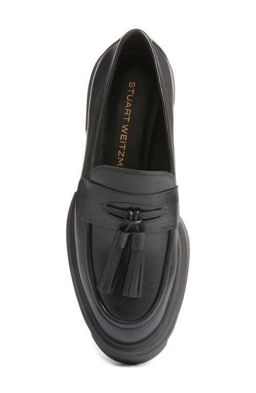 Shop Stuart Weitzman Nolita Tassel Loafer In Black Smooth Calf