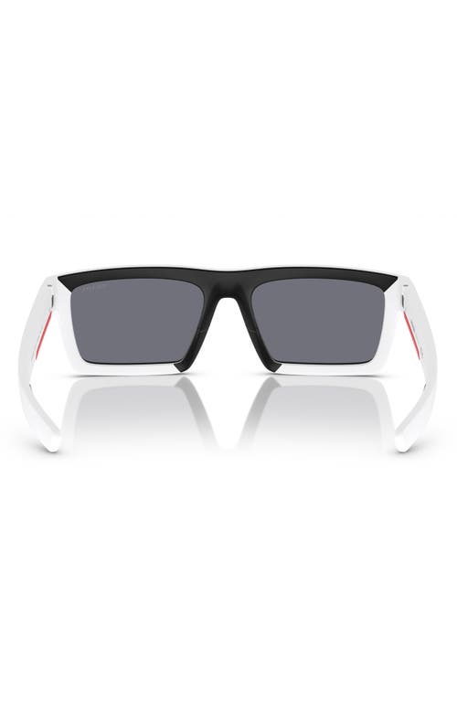 Shop Prada Sport 58mm Square Sunglasses In White/black