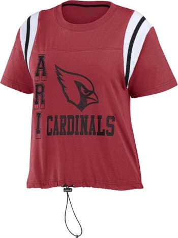 Women's WEAR by Erin Andrews Red St. Louis Cardinals Cinched Colorblock  T-Shirt