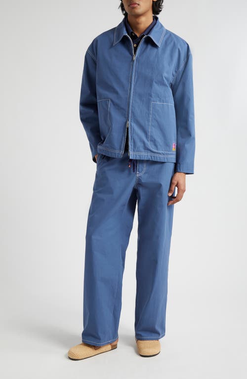 Shop The Elder Statesman Silvano Cruiser Cotton Jacket In Sea Blue