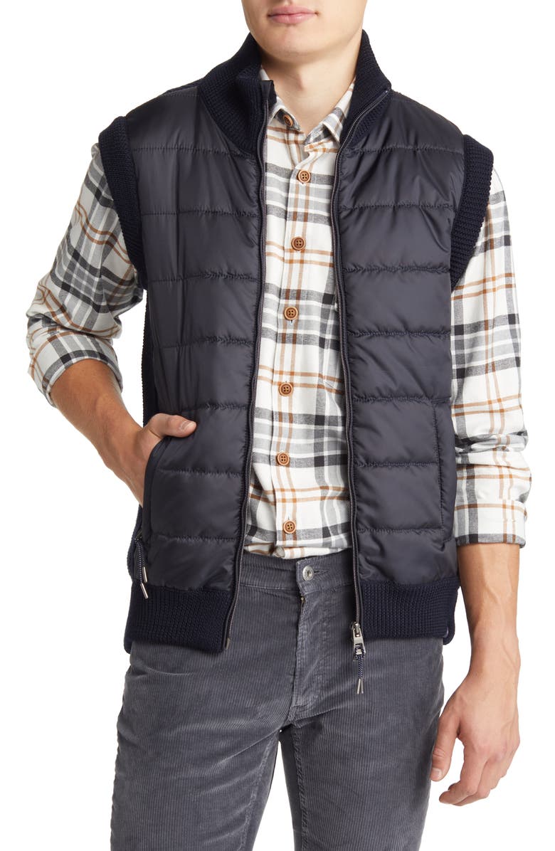 achterzijde geleidelijk neef Brax Wyatt Hybrid Quilted Wool Blend Zip-Up Vest | Nordstrom