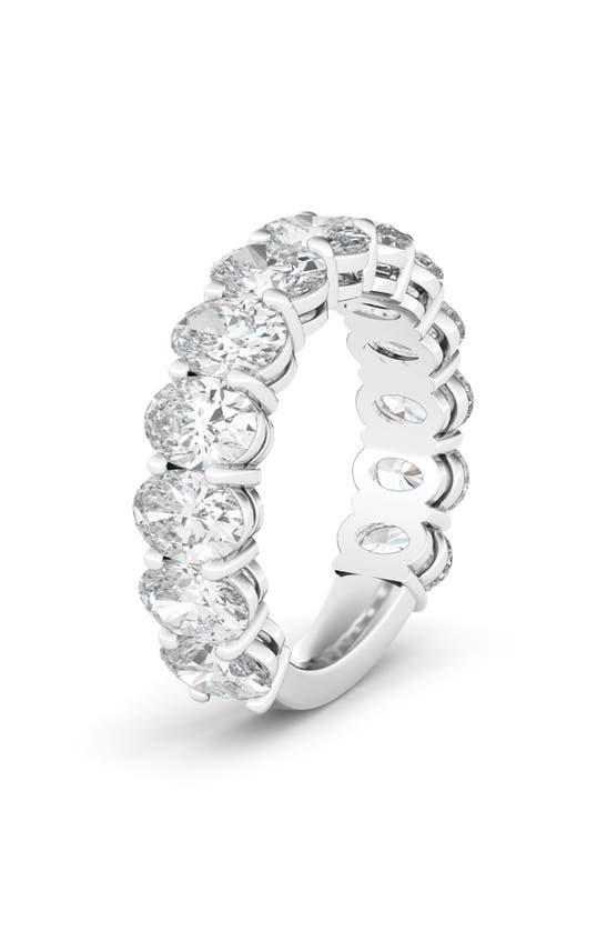 Hautecarat Oval Cut Lab-created Diamond Eternity Band In 18k White Gold